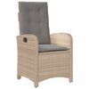 vidaXL Garten Essgruppe mit Kissen 9 pcs Beige Poly-Rattan