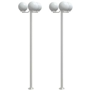 vidaXL Wegeleuchten 2 Stk. Silbern 215 cm Edelstahl