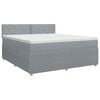 vidaXL Boxspringbett mit Matratze Hellgrau 140 x 200 cm Stoff