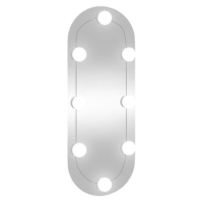 vidaXL Wandspiegel mit LED-Leuchten 20x50 cm Glas Oval