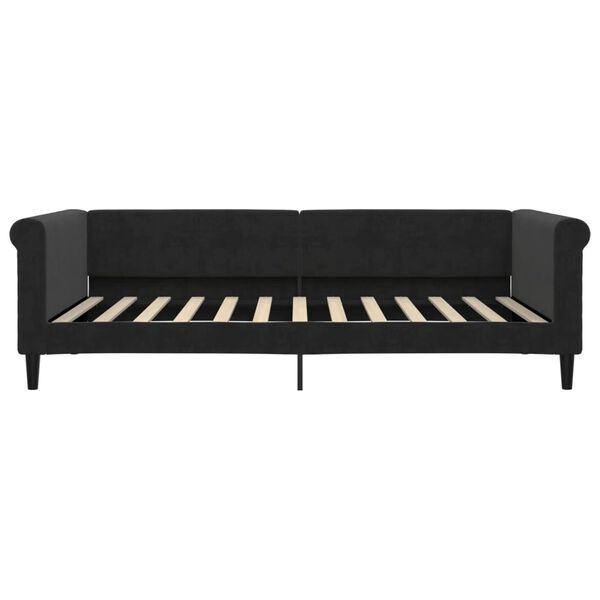 vidaXL Tagesbett mit Matratze Schwarz 100x200 cm Samt