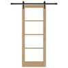 vidaXL Schiebet&uuml;r ORKDAL Natur 78 x 202 cm Massivholz Kiefer und Glas