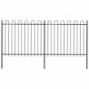 vidaXL Gartenzaun mit Rundbogen Stahl 337 x 150 cm Schwarz