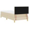 vidaXL Boxspringbett mit Matratze mit Kopfteil Creme 90 x 190 cm Stoff