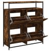 vidaXL Schuhschrank mit 4 Klappen R&auml;uchereiche 100x34x112 cm