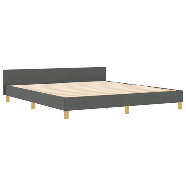 vidaXL Bettgestell mit Kopfteil Dunkelgrau 180 x 200 cm Stoff