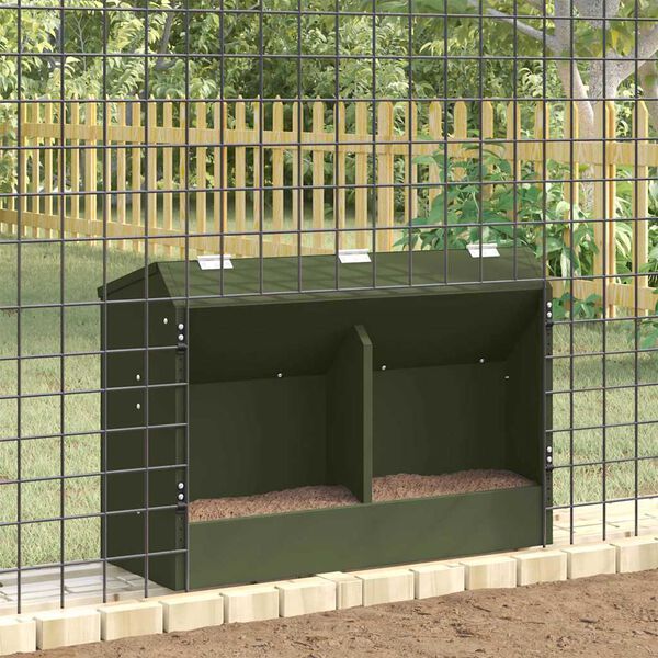 vidaXL Kaninchenf&uuml;tterer Olive Gr&uuml;n 64,5 x 25,5 x 45,5 cm