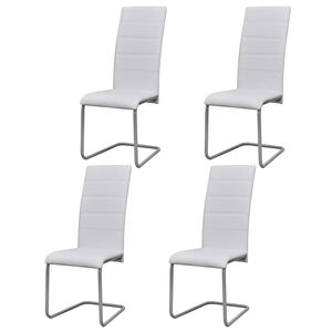 vidaXL Freischwinger 4 Stk. Wei&szlig; Kunstleder