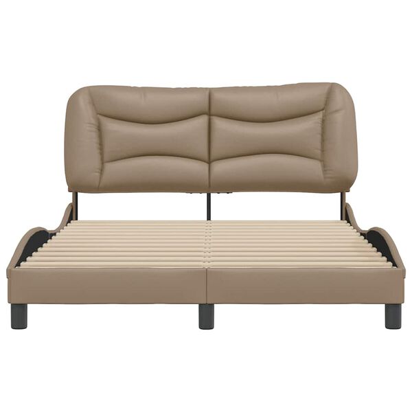 vidaXL Bettgestell ohne Matratze "Hvar" Cappuccino-Braun 140x200 cm Kunstleder