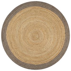 vidaXL Teppich Handgefertigt Jute mit Grauem Rand 150 cm