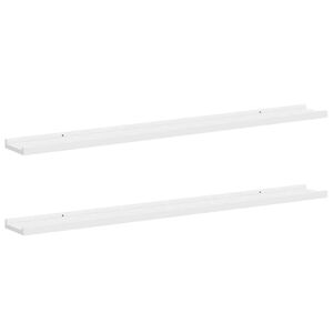 vidaXL Wandregale 2 Stk. Wei&szlig; 100x9x3 cm