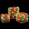 vidaXL Geschenkbox mit 60 LEDs 3 pcs Warmwei&szlig; 20 x 20 x 20 cm Acryl