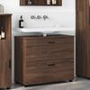 vidaXL Badezimmerschrank mit T&uuml;r Braun Eichen-Optik 76,5 x 35 x 64 cm