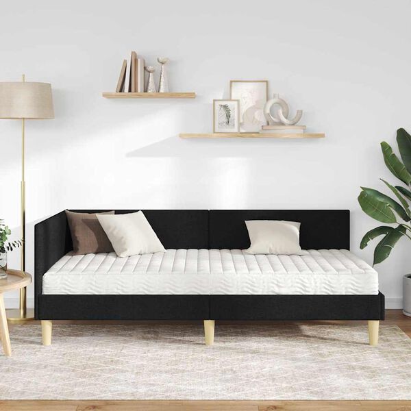 vidaXL Eckbettgestell mit Matratze Sonstiges 2 pcs Gr&uuml;n Stoff