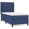 vidaXL Boxspringbett mit Matratze Blau 90x200 cm Stoff