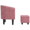 vidaXL Clubsessel mit Fu&szlig;hocker Rosa Samt