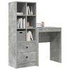 vidaXL Schreibtisch mit Schubladen 2 pcs Beton Grau