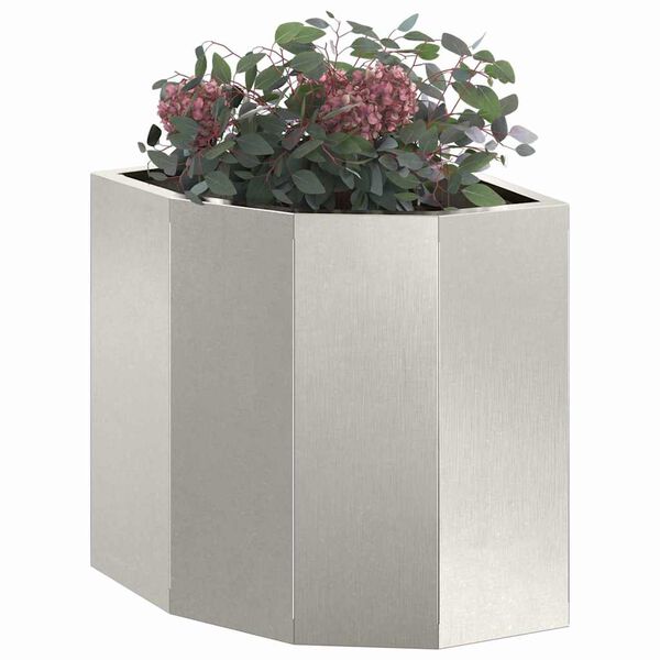 vidaXL Eckpflanzer Silber 30 x 30 x 35 cm Edelstahl