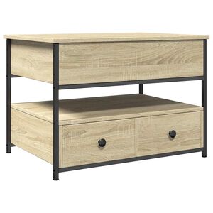 vidaXL Couchtisch Sonoma-Eiche 70x50x50 cm Holzwerkstoff und Metall