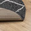 vidaXL Teppich Shaggy Hochflor Modern Schwarz und Creme &Oslash; 100 cm
