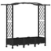 vidaXL Hochbeet mit Rankgitter und Dach Schwarz 169 x 40 x 129 cm PP