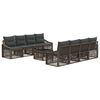 vidaXL Gartensofa-set 9 stk. Grau Poly-Rattan