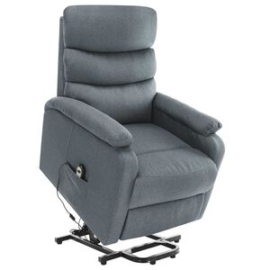 vidaXL Massagesessel mit Aufstehhilfe Hellgrau Stoff