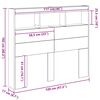 vidaXL Kopfteil Schwarz Eichen-Optik 120 x 17 x 102 cm Holzwerkstoff