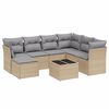 vidaXL 8-tlg. Garten-Sofagarnitur mit Kissen Beige Poly Rattan
