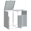 vidaXL M&uuml;lltonnenbox f&uuml;r 2 Tonnen Grau 144x81x113 cm Stahl