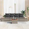 vidaXL Gartensofa-set mit Kissen 5 pcs Grau Poly Rattan