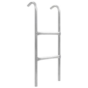 vidaXL 2-stufige Trampolinleiter Stahl Silbern 72 cm (Geeignet f&uuml;r 65 cm H&ouml;he)