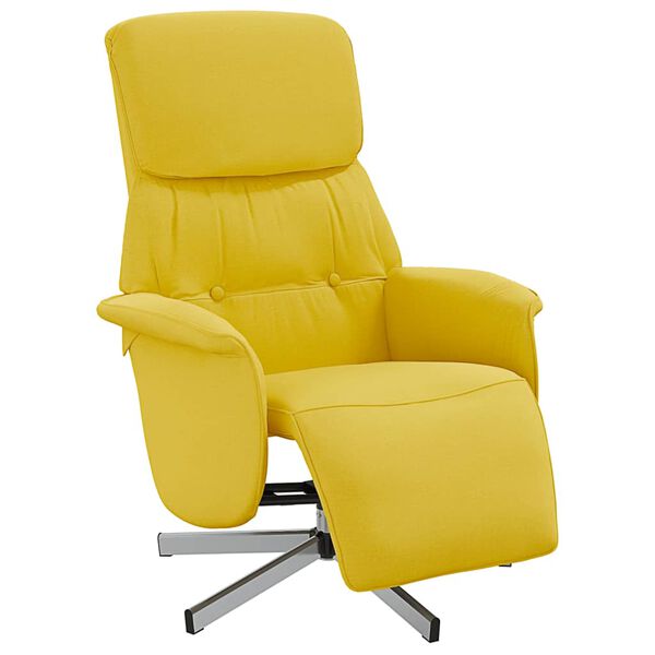 vidaXL Relaxsessel mit Fu&szlig;teil Hellgelb Stoff