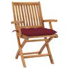 vidaXL Klappbare Gartenst&uuml;hle mit Kissen 4 Stk. Massivholz Teak