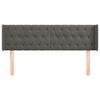 vidaXL Kopfteil mit Ohren Dunkelgrau 147x16x78/88 cm Samt