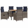 vidaXL Outdoortisch-Set 5 stk. Grey and Navy Blue 90 x 90 x 75 cm