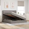 vidaXL Aufbewahrungsbett mit Matratze Taupe 160 x 200 cm Polyester