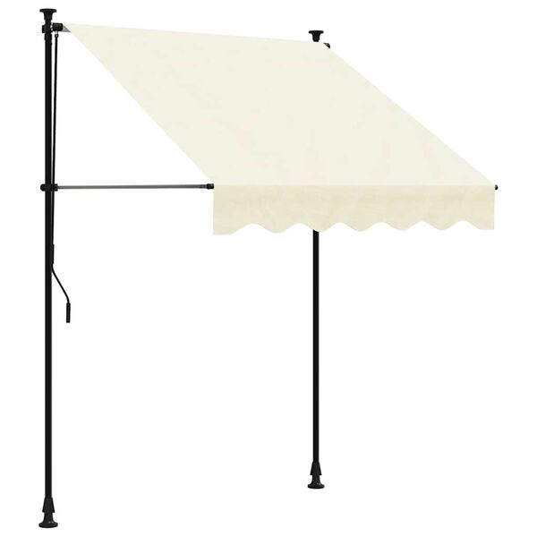 vidaXL Markise Einziehbar Creme 150x150 cm Stoff und Stahl