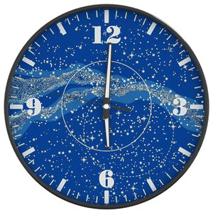 vidaXL Wanduhr mit Leuchtender Skala und Zeiger Blau &Oslash;30 cm