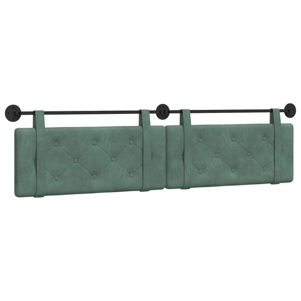vidaXL H&auml;ngevorderseite Wandmontiert Meergr&uuml;n 210 x 55 x 5 cm Samt