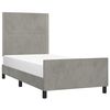 vidaXL Bettgestell ohne Matratze Hellgrau 100x200 cm Samt
