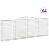 vidaXL Gabionen mit Hochbogen 4 Stk. 400x30x140/160cm Verzinktes Eisen