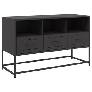 vidaXL TV-Schrank Schwarz 100,5x39x60,5 cm Stahl