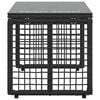 vidaXL Tisch f&uuml;r Outdoor Schwarz 80 x 40 x 40 cm PE Rattan und Glas