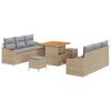 vidaXL Garten-Sofa-Set mit Kissen mit Kissen 9 pcs Beige und Hellgrau