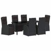 vidaXL Garten Essgruppe 7 stk. Schwarz Poly-Rattan