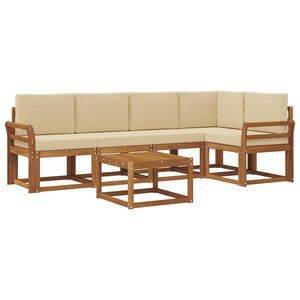 vidaXL Outdoor-Sofagarnitur mit Kissen 6 pcs Natur und Beige
