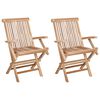 vidaXL Klappbarer Gartenstuhl 2 Stk. Natur Massivholz Teak