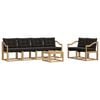 vidaXL Outdoor-Sofagarnitur 7 stk. 6-Sitzer Wei&szlig; und Schwarz