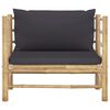 vidaXL 7-tlg. Garten-Lounge-Set mit Dunkelgrauen Kissen Bambus